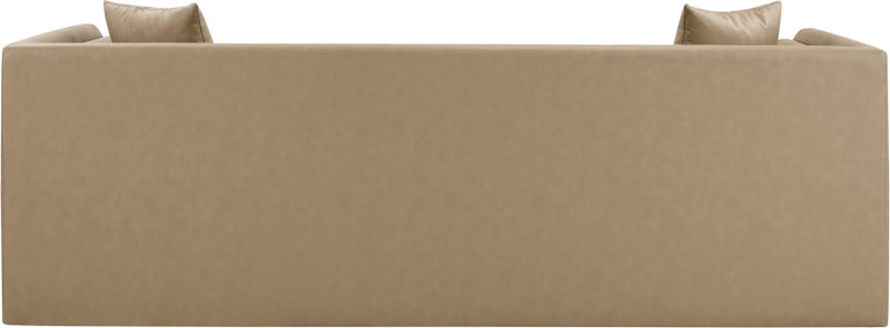 Everett 88.5" Vegan Leather Upholstered Sofa in Natural - 44067Tan-S