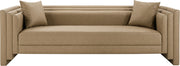 Everett 88.5" Vegan Leather Upholstered Sofa in Natural - 44067Tan-S