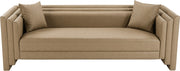 Everett 88.5" Vegan Leather Upholstered Sofa in Natural - 44067Tan-S