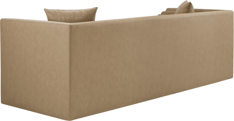 Everett 88.5" Vegan Leather Upholstered Sofa in Natural - 44067Tan-S