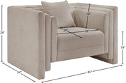 Everett Chenille Fabric Upholstered Chair in Beige - 44068Beige-C