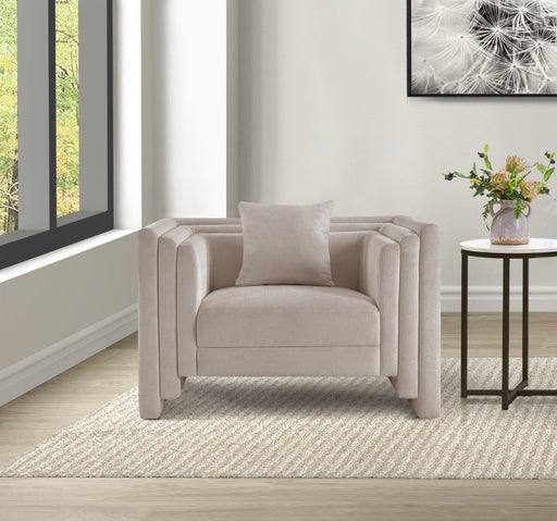 Everett Chenille Fabric Upholstered Chair in Beige - 44068Beige-C