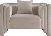 Everett Chenille Fabric Upholstered Chair in Beige - 44068Beige-C