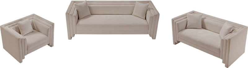 Everett Chenille Fabric Upholstered Chair in Beige - 44068Beige-C