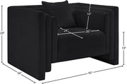 Everett Chenille Fabric Upholstered Chair in Black - 44068Black-C