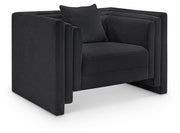 Everett Chenille Fabric Upholstered Chair in Black - 44068Black-C