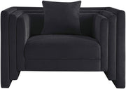 Everett Chenille Fabric Upholstered Chair in Black - 44068Black-C