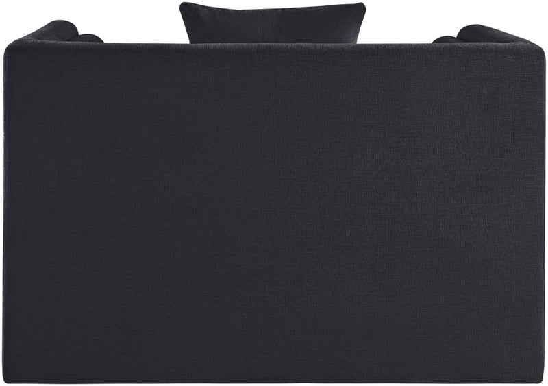 Everett Chenille Fabric Upholstered Chair in Black - 44068Black-C