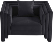Everett Chenille Fabric Upholstered Chair in Black - 44068Black-C