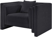 Everett Chenille Fabric Upholstered Chair in Black - 44068Black-C