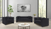 Everett Chenille Fabric Upholstered Chair in Black - 44068Black-C