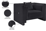 Everett Chenille Fabric Upholstered Chair in Black - 44068Black-C