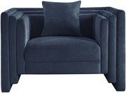 Everett Chenille Fabric Upholstered Chair in Blue - 44068Navy-C