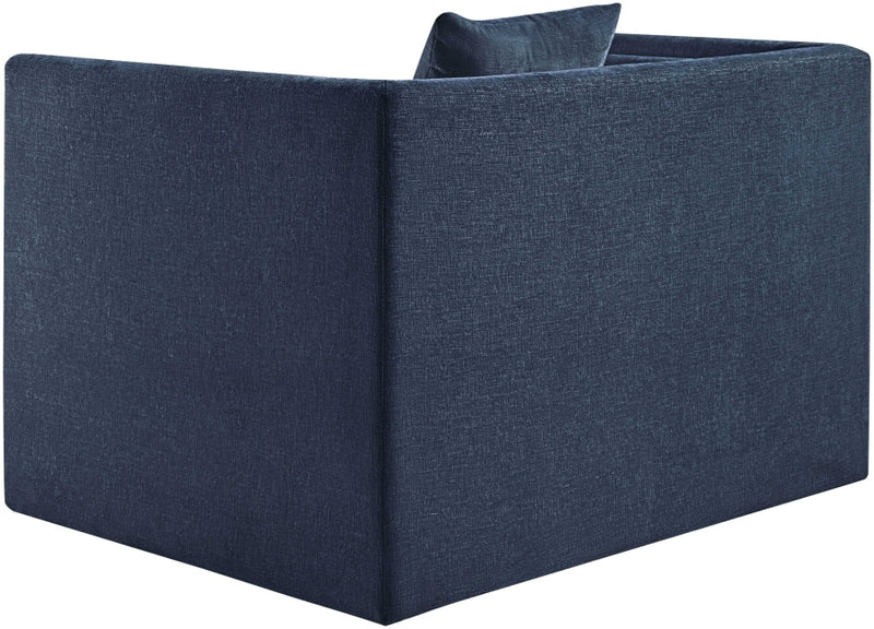 Everett Chenille Fabric Upholstered Chair in Blue - 44068Navy-C