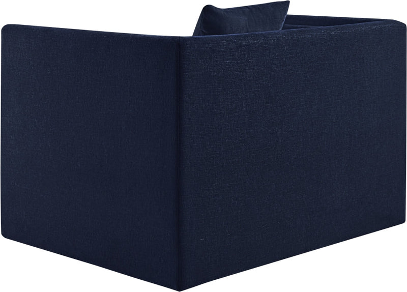 Everett Chenille Fabric Upholstered Chair in Blue - 44068Navy-C