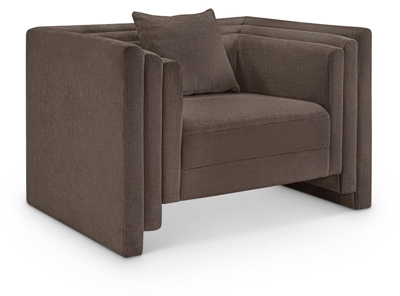 Everett Chenille Fabric Upholstered Chair in Brown - 44068Brown-C
