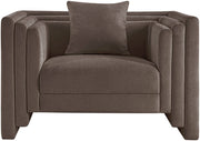 Everett Chenille Fabric Upholstered Chair in Brown - 44068Brown-C