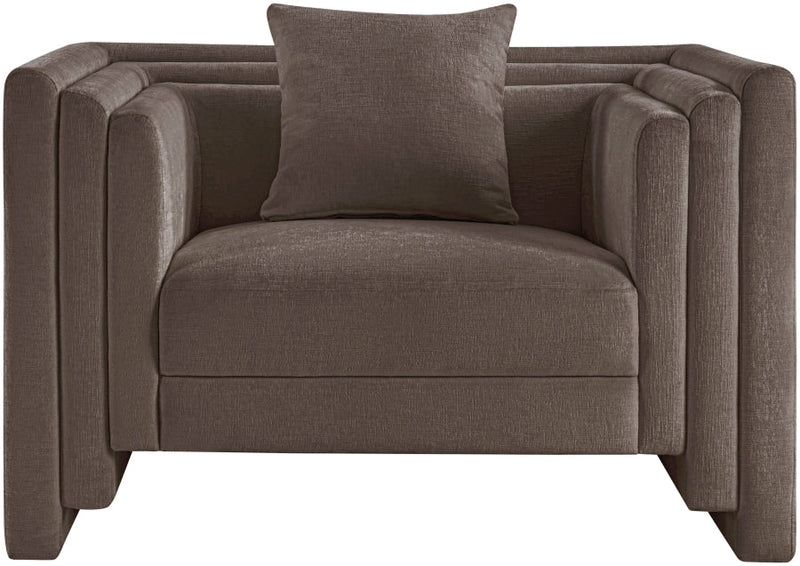 Everett Chenille Fabric Upholstered Chair in Brown - 44068Brown-C