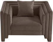 Everett Chenille Fabric Upholstered Chair in Brown - 44068Brown-C