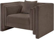 Everett Chenille Fabric Upholstered Chair in Brown - 44068Brown-C