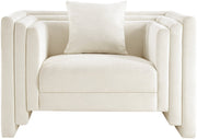 Everett Chenille Fabric Upholstered Chair in Cream - 44068Cream-C