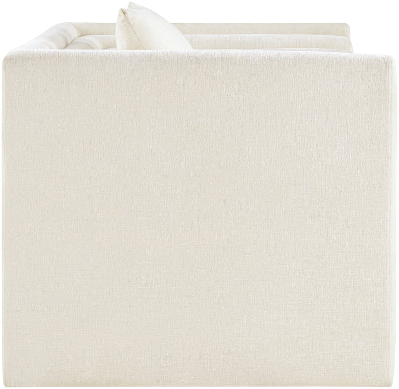 Everett Chenille Fabric Upholstered Chair in Cream - 44068Cream-C