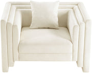 Everett Chenille Fabric Upholstered Chair in Cream - 44068Cream-C