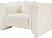 Everett Chenille Fabric Upholstered Chair in Cream - 44068Cream-C