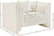 Everett Chenille Fabric Upholstered Chair in Cream - 44068Cream-C