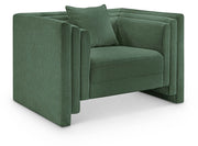 Everett Chenille Fabric Upholstered Chair in Green - 44068Green-C