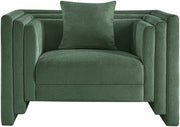 Everett Chenille Fabric Upholstered Chair in Green - 44068Green-C