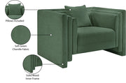 Everett Chenille Fabric Upholstered Chair in Green - 44068Green-C