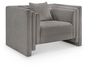 Everett Chenille Fabric Upholstered Chair in Grey - 44068Grey-C