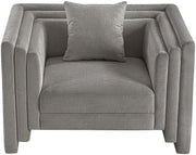 Everett Chenille Fabric Upholstered Chair in Grey - 44068Grey-C