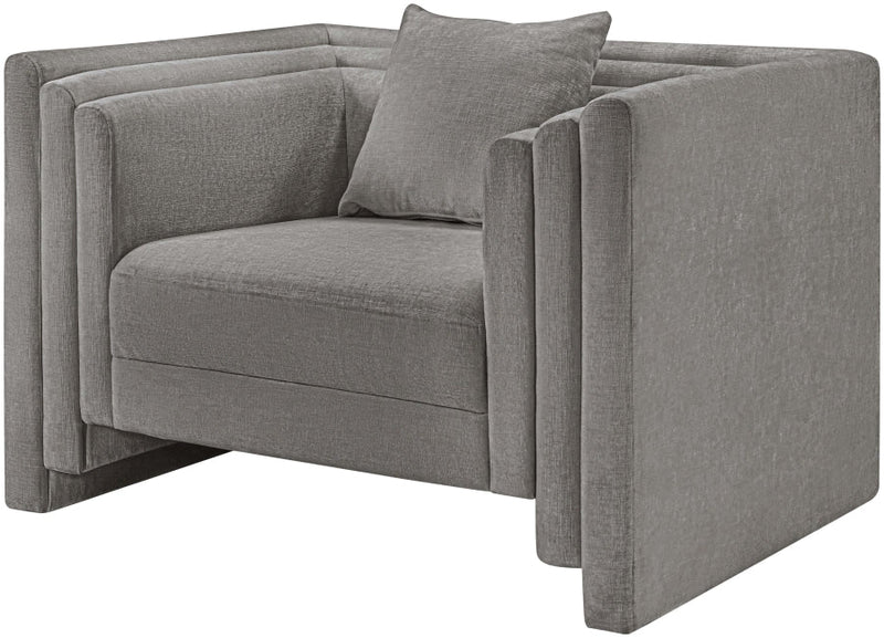 Everett Chenille Fabric Upholstered Chair in Grey - 44068Grey-C