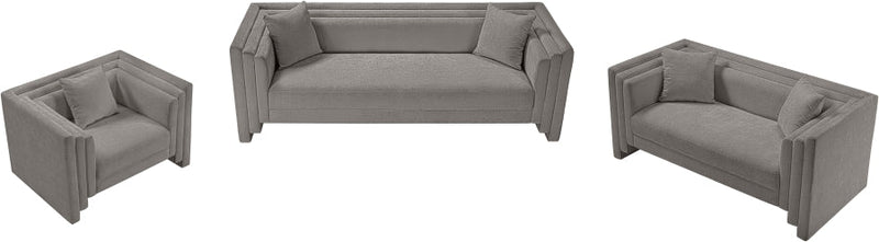 Everett Chenille Fabric Upholstered Chair in Grey - 44068Grey-C