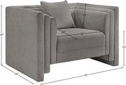 Everett Chenille Fabric Upholstered Chair in Grey - 44068Grey-C