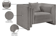 Everett Chenille Fabric Upholstered Chair in Grey - 44068Grey-C