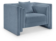 Everett Chenille Fabric Upholstered Chair in Light Blue - 44068LtBlu-C