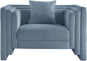 Everett Chenille Fabric Upholstered Chair in Light Blue - 44068LtBlu-C