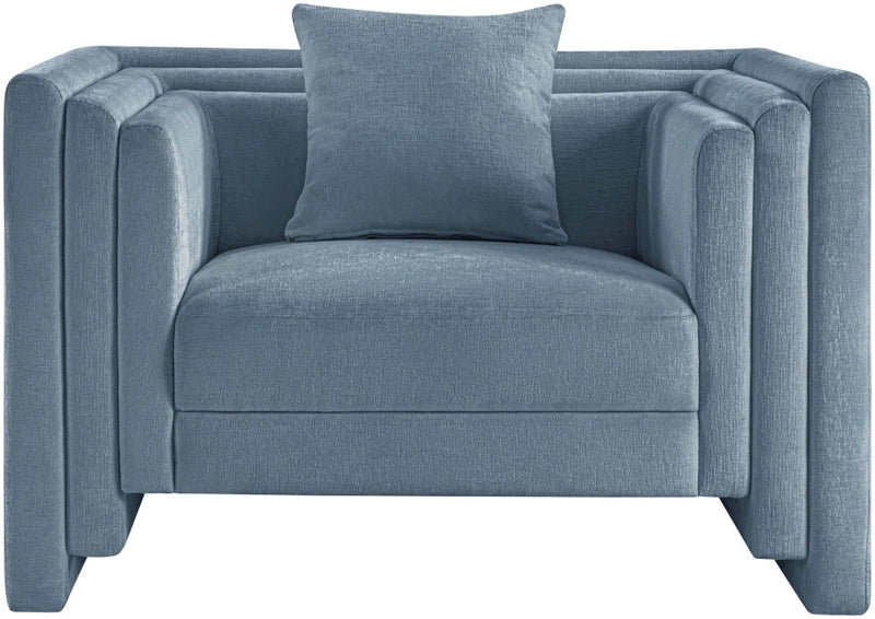 Everett Chenille Fabric Upholstered Chair in Light Blue - 44068LtBlu-C