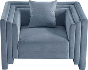 Everett Chenille Fabric Upholstered Chair in Light Blue - 44068LtBlu-C