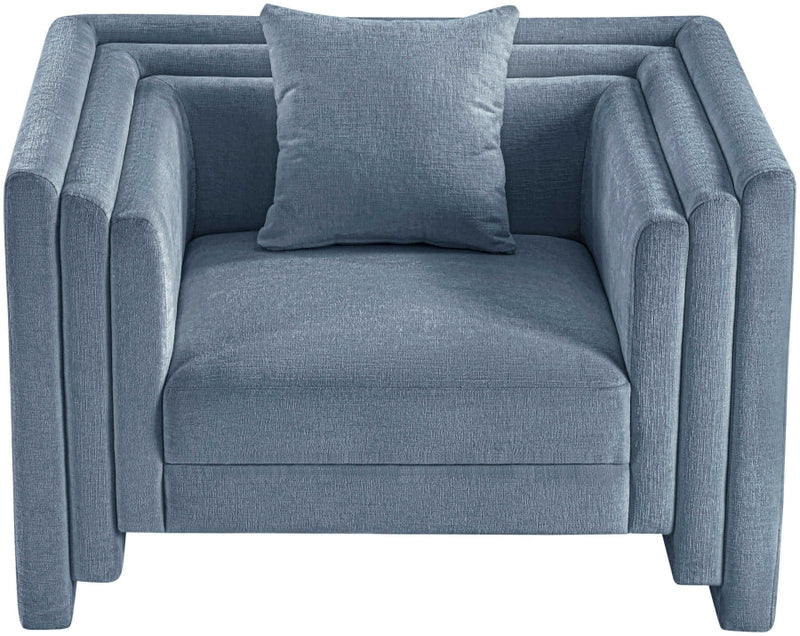 Everett Chenille Fabric Upholstered Chair in Light Blue - 44068LtBlu-C