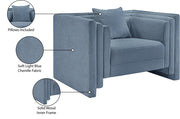 Everett Chenille Fabric Upholstered Chair in Light Blue - 44068LtBlu-C