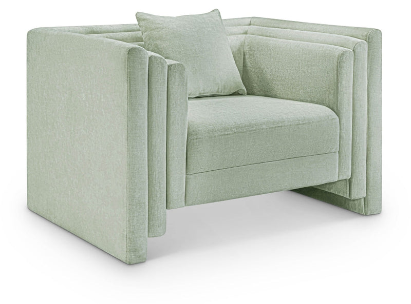 Everett Chenille Fabric Upholstered Chair in Mint - 44068Mint-C