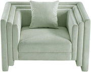 Everett Chenille Fabric Upholstered Chair in Mint - 44068Mint-C