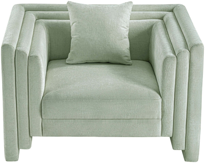 Everett Chenille Fabric Upholstered Chair in Mint - 44068Mint-C