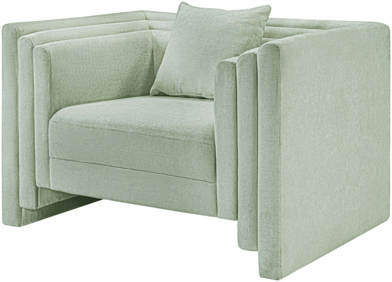 Everett Chenille Fabric Upholstered Chair in Mint - 44068Mint-C