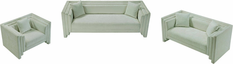 Everett Chenille Fabric Upholstered Chair in Mint - 44068Mint-C