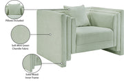Everett Chenille Fabric Upholstered Chair in Mint - 44068Mint-C